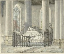 Grave monument of Catharina Alida van der Dussen, in a church in Culemborg, 1843. Creator: Gerrit Lamberts.