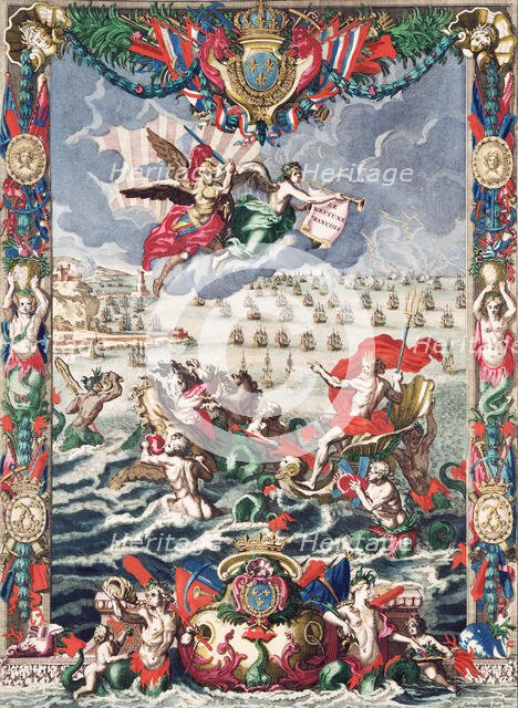 Frontispiece of Mortier's "Neptune Francois", 1693. Creator: Jan van Vianen.