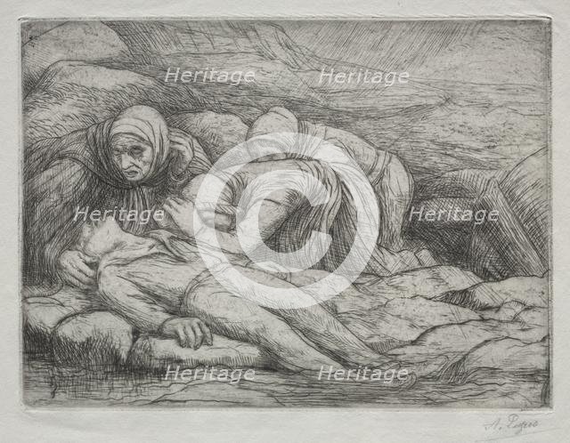 Triomphe de la Mort: La Mort chez une famille de Marins. Creator: Alphonse Legros (French, 1837-1911).