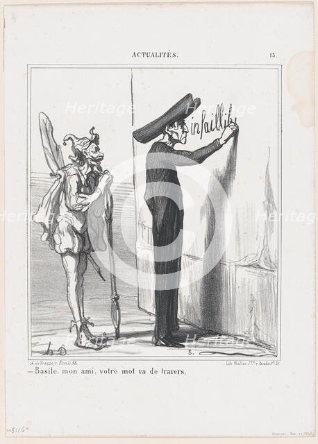 Basile, mon ami, votre mot va de travers, 1870.  Creator: Honore Daumier.