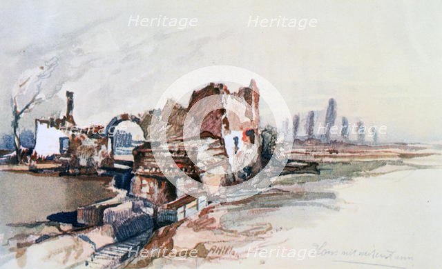 'House with a White Fence', 20th century. Artist: Adolf Hitler