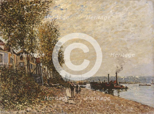 Tugboat, the Loing at Saint-Mammes, c1883. Creator: Alfred Sisley.