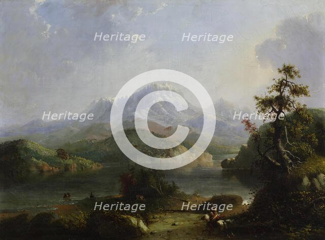 Rocky Mountain Scene, Wind River Mountains, 1853. Creator: Alfred Jacob Miller.