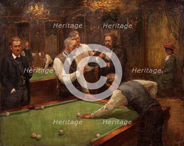 Billiard Players. Artist: Galkin, Ilya Savvich (1860-1915)