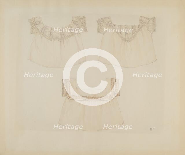 Baby's Under-waists, c. 1937. Creator: Arelia Arbo.