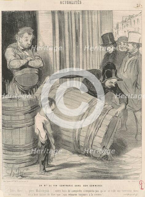 Un marchand de vin contrarié dans son commerce, 1843. Creator: Honore Daumier.