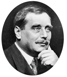 HG Wells (1865-1946), English novelist, writer and popular historian, c1925. Artist: Unknown