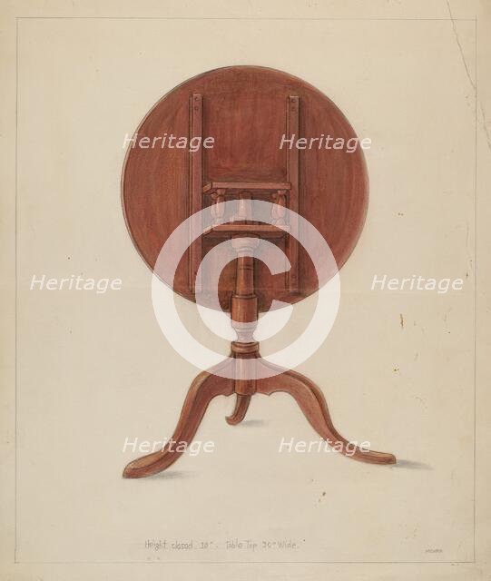 Table (Collapsible), c. 1936. Creator: Franklin C. Moyan.