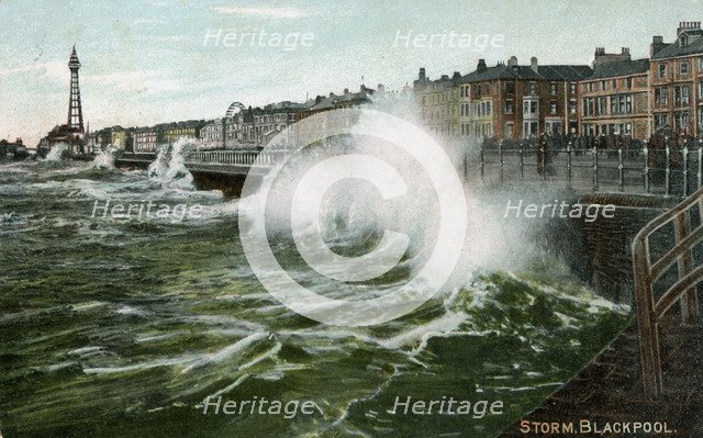 Storm, Blackpool, Lancashire, c1905. Artist: Unknown