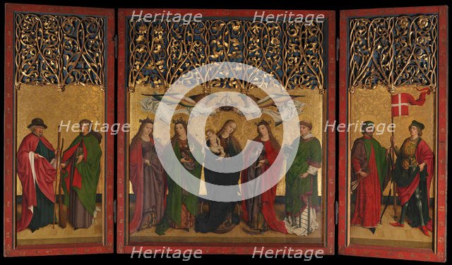 The Burg Weiler Altar Triptych (Altarpiece with the Virgin and Child and Saints), ca. 1470. Creator: Master of the Burg Weiler Altar.