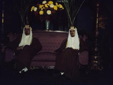 Amir Khalid [right] and Amir Faisal, sons of King Ibn Saud of Saudi Arabia, 1943. Creator: John Rous.