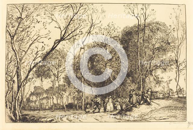 Summer in Saint-Martin, the Past Nuptials (Ete de la Saint-Martin, la noce qui passe), 1908. Creator: Auguste Lepere.