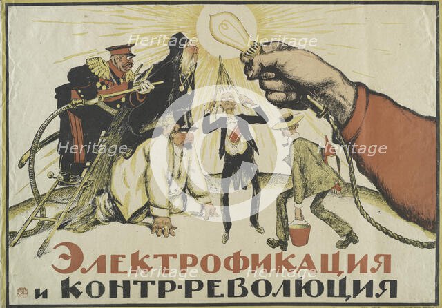 Electrification and Counter-Revolution , 1921. Creator: Ivan Vasilyevich Simakov.