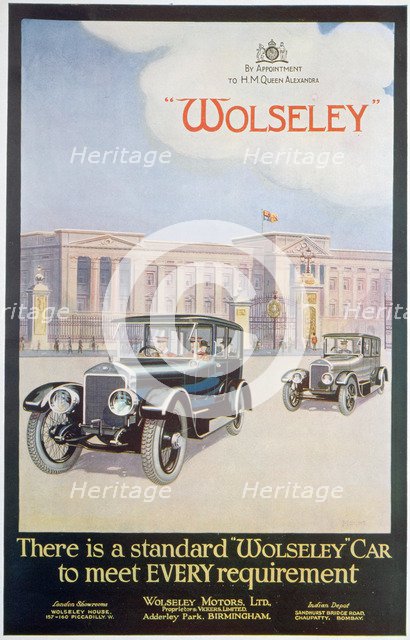 Advert for Wolseley motor cars, 1922. Artist: Unknown