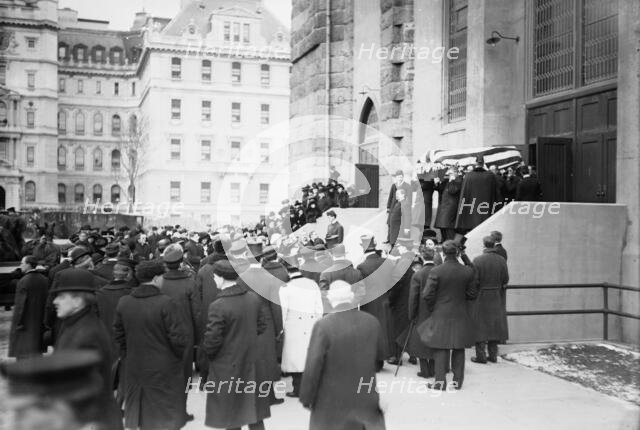 Reid Funeral - leaving the Cathedral, 1913. Creator: Bain News Service.