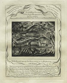 The Book of Job: Pl. 11, With Dreams upon my bed thou scarest me and affrightest me..., 1825. Creator: William Blake (British, 1757-1827).