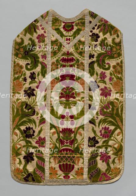 Chasuble, Stole, Burse(Corporal Case), and Maniple, c 1600- 1700. Creator: Unknown.