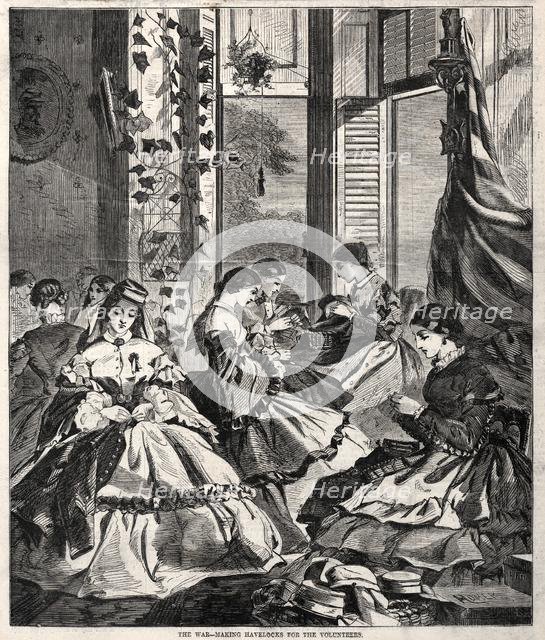 The War - Making Havelocks for the Volunteers, 1861. Creator: Winslow Homer (American, 1836-1910).