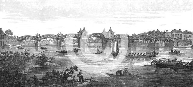 ''View of the Old Wooden Bridge at Hampton Court, constructed 1753', 1890. Creator: Unknown.