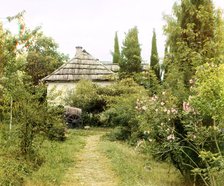 In the monastery's garden, Novyi Afon, between 1905 and 1915. Creator: Sergey Mikhaylovich Prokudin-Gorsky.