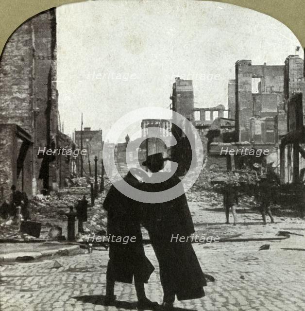 'Looking northeast from corner Sutter and Jones Sts.', 1906.  Creator: Unknown.