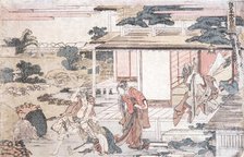 Scene from Chushingura, Act 7, 1806. Creator: Hokusai.