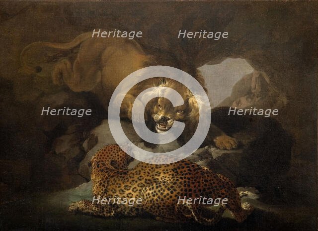 Lion And A Leopard, 1820. Creator: Samuel Howitt.
