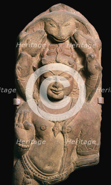 Naga, a snake divinity with heads of a five-headed serpent, 1oth century. Artist: Unknown