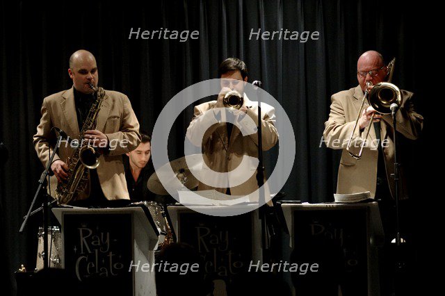 George Hogg, Olly Wilby and Andy Rogers, Watermill Jazz Club, Dorking, Jan 2016. Artist: Brian O'Connor.