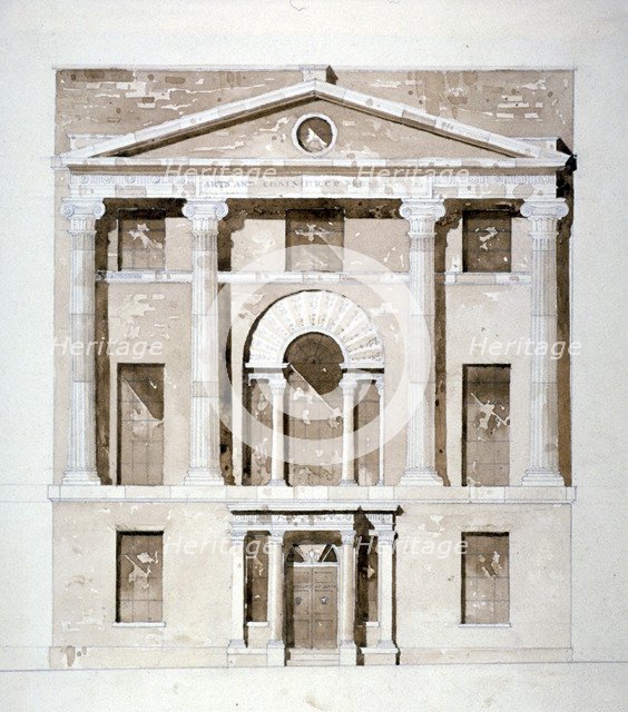 Front elevation of the Society of Arts building in John Adam Street, Westminster, London, c1770. Artist: Anon