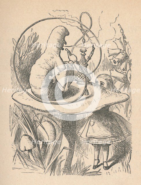 'Alice and the caterpillar', 1889. Artist: John Tenniel.