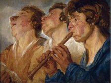 Three Buskers. Artist: Jordaens, Jacob (1593-1678)