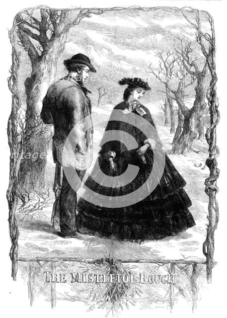 The Mistletoe Bough - drawn by J. Gilbert, 1861. Creator: Mason Jackson.