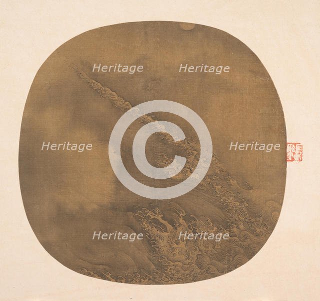 Waves in the moonlight, 13th century. Creator: Unknown.