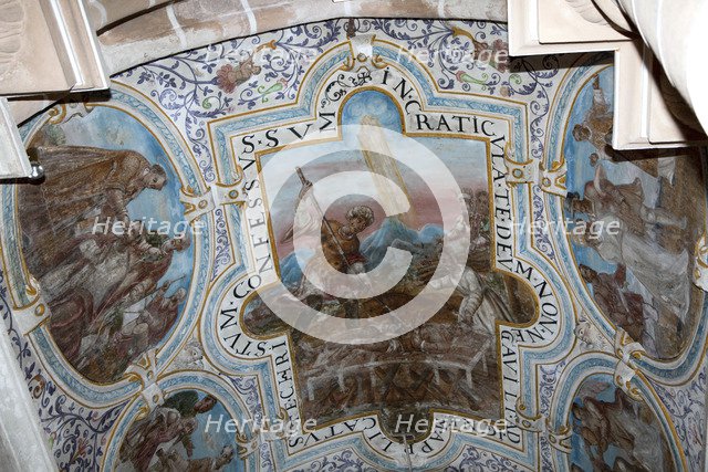Paintings on the ceiling of the Cathedral of Evora, Portugal, 2009. Artist: Samuel Magal