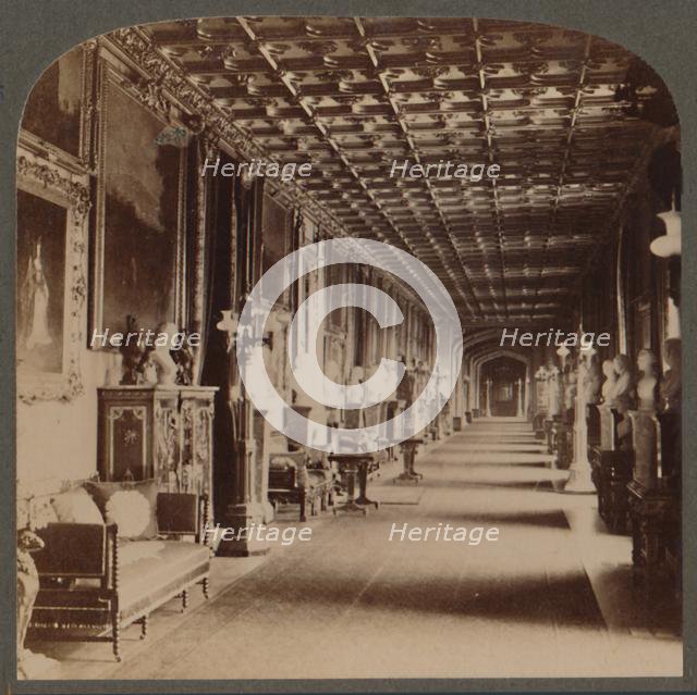 'Grand Corridor, Windsor Castle, England', c1910. Creator: Unknown.