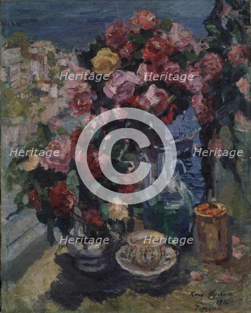 Roses. Gurzuf, 1916. Artist: Korovin, Konstantin Alexeyevich (1861-1939)