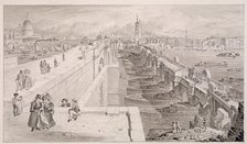 London Bridge (old and new),London, 1831. Artist: Thomas Hosmer Shepherd