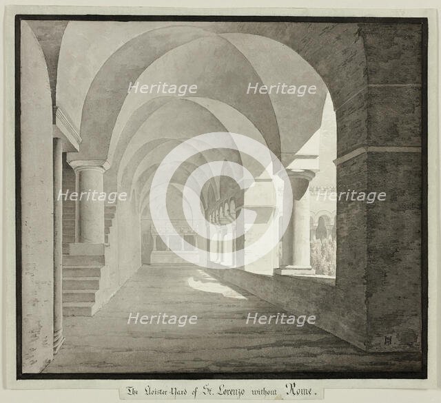 The Cloister of San Lorenzo Fuori le Mura, Rome, 1827. Creator: Unknown.