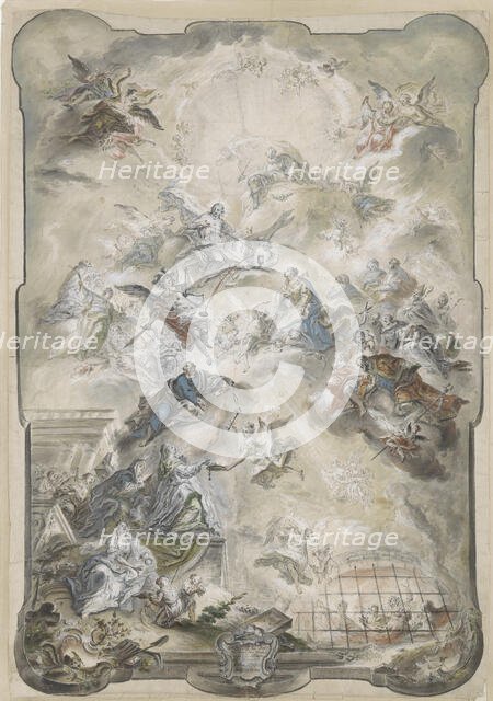 The Virgin and Saints Interceding before Christ for the Souls of the Lost, 1771 or before. Creator: Johann Baptist Enderle.
