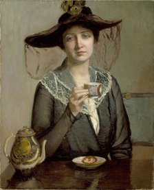 A Cup of Tea, turn of the 19/20th century. Creator: Lilla Cabot Perry.