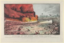 Burning of the Henry Clay Near Yonkers-While on Her Trip From Albany to New York on Wednes..., 1852. Creator: Nathaniel Currier.