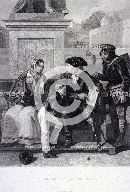 Greenwich Pensioner, Greenwich Hospital, London, c1840. Artist: T Holles