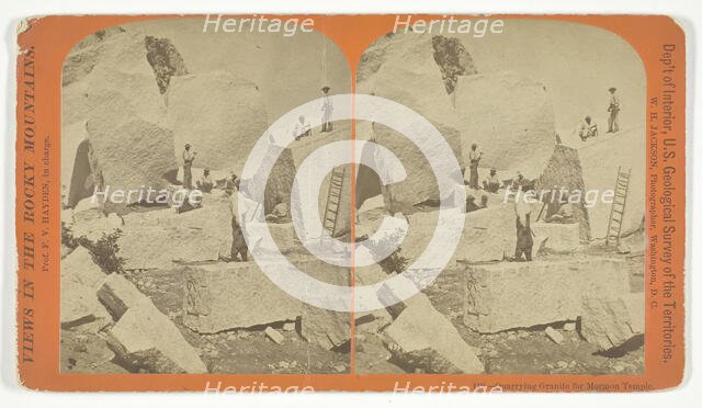 Quarrying Granite for Mormon Temple, 1870/78. Creator: William H. Jackson.
