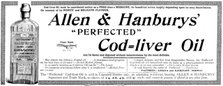 Advertisement for Allen & Hanbury's "Perfected" Cod=liver Oil, 1895. Creator: Unknown.
