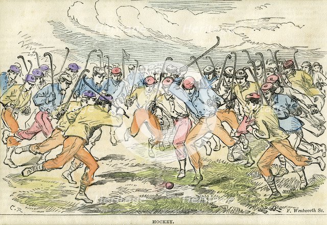 'Hockey', 19th century(?).Artist: F Wentworth