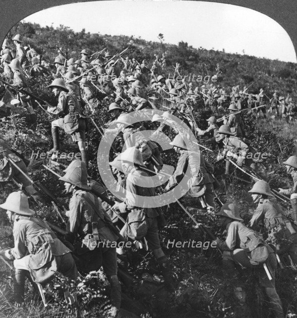 'They press on, the true bull dog rush of our troops at Gallipoli', Turkey, World War I, 1915. Artist: Realistic Travels Publishers