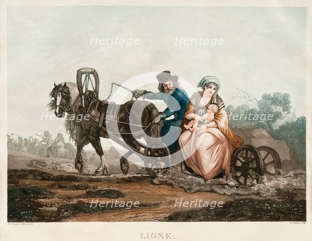 Sledge driving, 1830-1840s. Artist: Damam-Demartrait, Michel François (1763-1827)