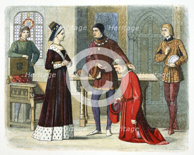 The Earl of Warwick submits to Queen Margaret, 1470 (1864).  Artist: James William Edmund Doyle