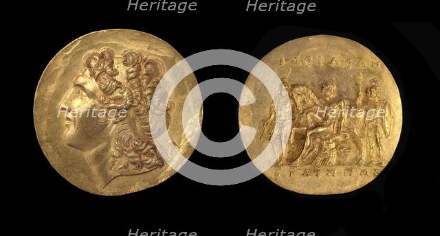 Aboukir Medallion. The obverse: head of Alexander the Great..., 3rd cen. AD. Creator: Numismatic, Ancient Coins  .